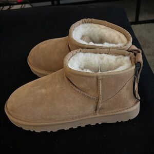 UGG Tan Suede Shearling Boots